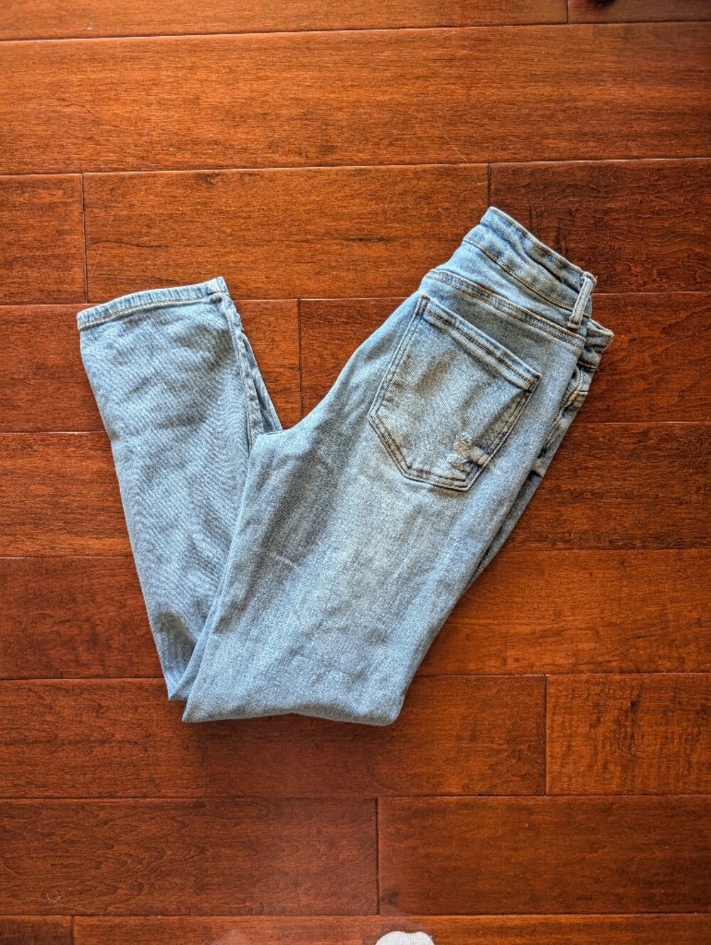 Wax Jean Light Blue Distressed Boyfriend Jeans - Picture 5 of 5